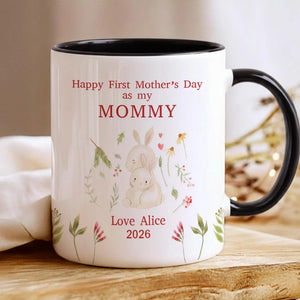 Personalized New Mom Mug, First Mother's Day Mugs Gifts for Moms, Custom Name Coffee Mug for New Mothers
