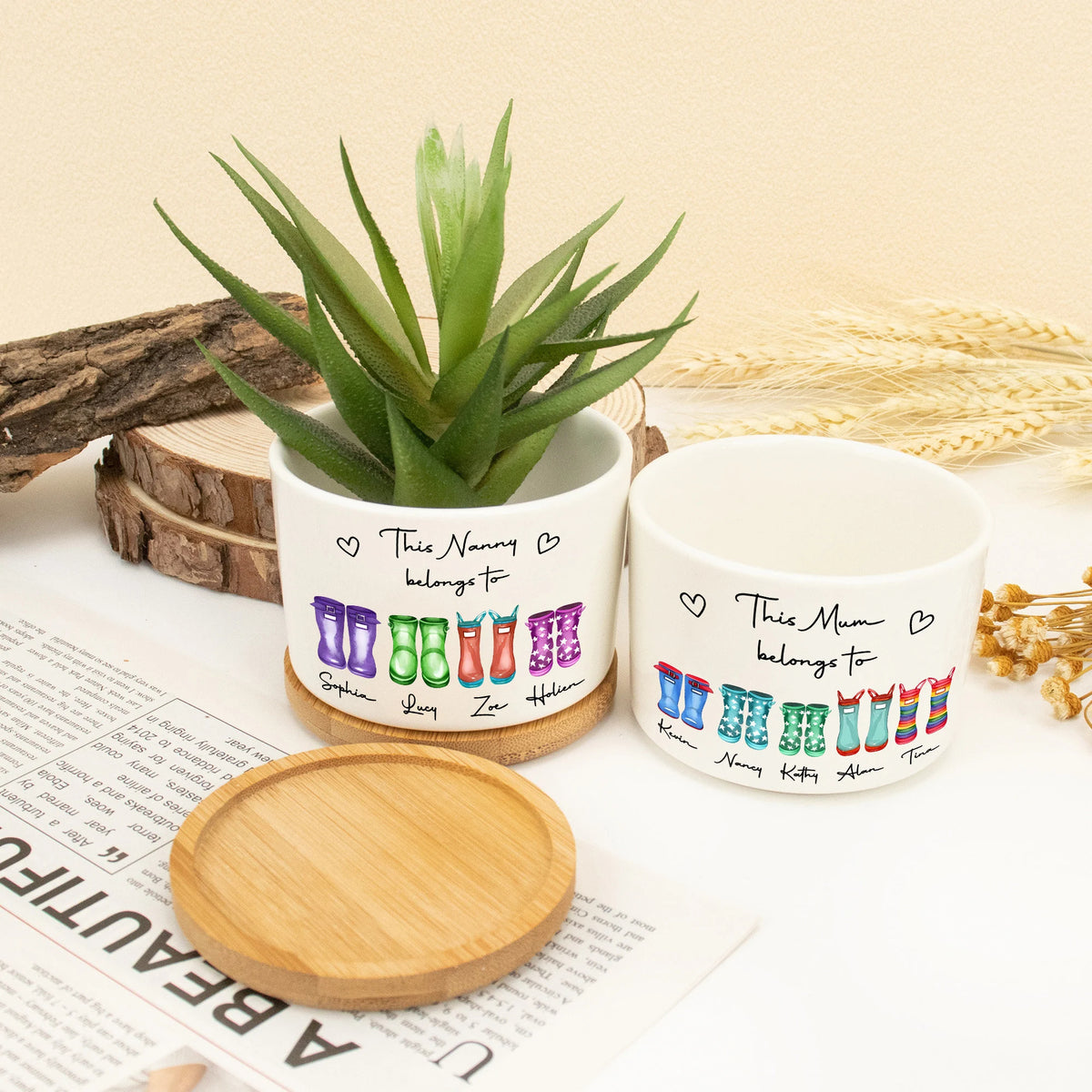 This Mum Belongs To Mini Plant Pot, Gift for Mom, Home Decor Nanny Gifts, Outdoor Planter,Birthday Gift,Family Gift, Gift from Grandkids