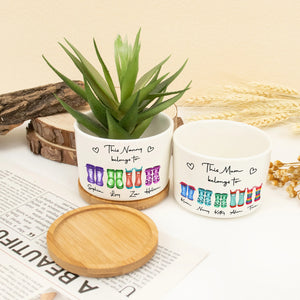 This Mum Belongs To Mini Plant Pot, Gift for Mom, Home Decor Nanny Gifts, Outdoor Planter,Birthday Gift,Family Gift, Gift from Grandkids