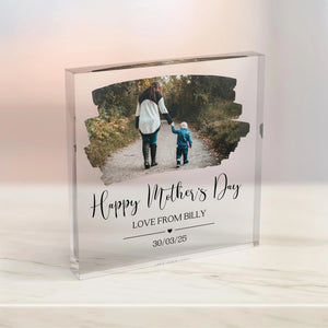 Mother's Day Gift Acrylic Block, Happy Mother's Day Keepsake, Personalised Mum's Mother's Day Present, Gift for Mum, Mummy, Mommy, Mom