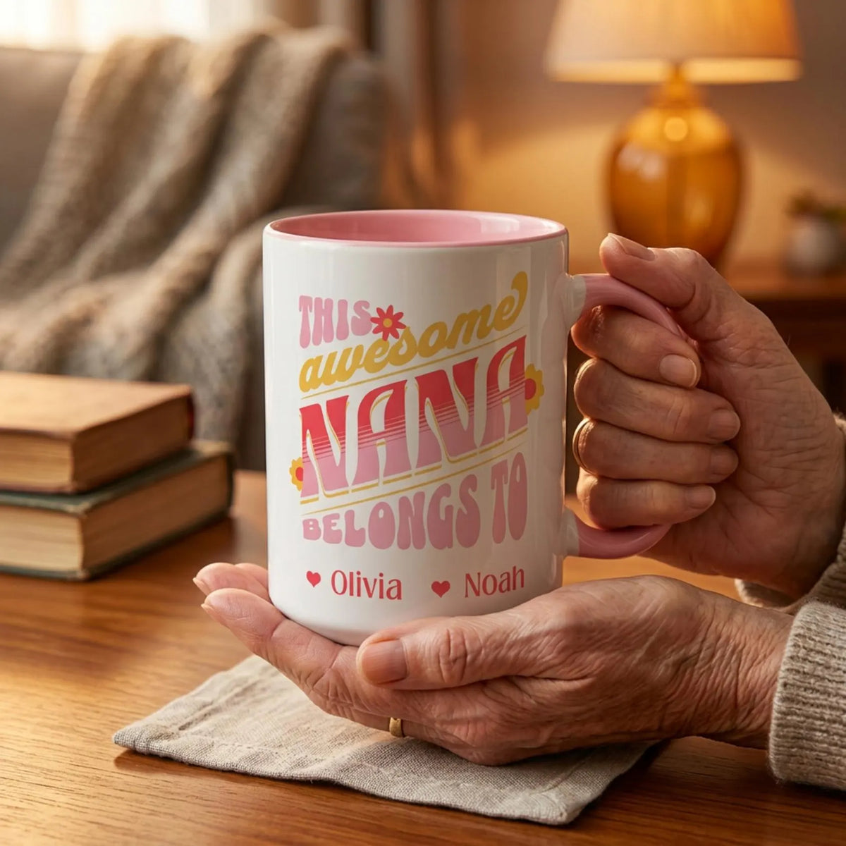 Personalized Mom Mug with Kids Names, This Awesome Mom Belongs To, Custom Mom Gift, Mother's Day Gift, Nana Mug, Grandma Mug