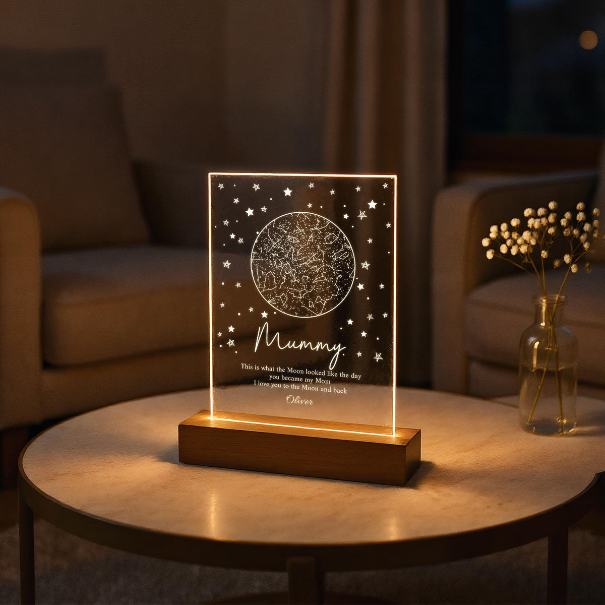 Custom Star Map Night Light For Mom,Star Map By Date,Personalized Mother's Day Gift From Daughter,Mom Birthday,The Day You Became My Mom