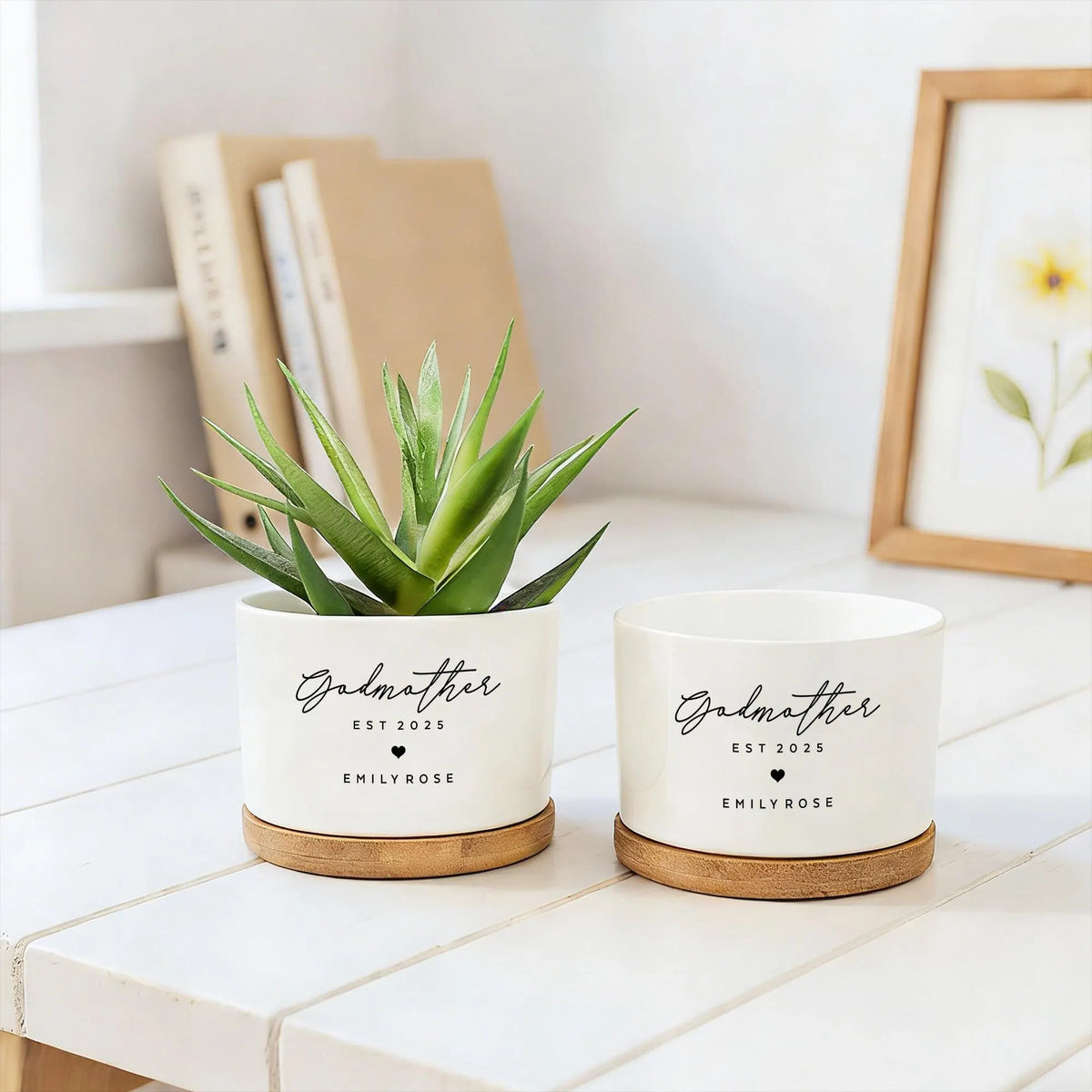 Personalized Godmother Flower Pot,Baptism Keepsake Gifts,Plant Pot For Godparents,Appreciation Gift,Mothers Day Gift,Godmother Proposal Gift