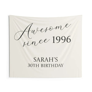 Custom 30th Birthday Banner | Photo Booth Backdrop | 30th Party Decorations | Birthday Sign