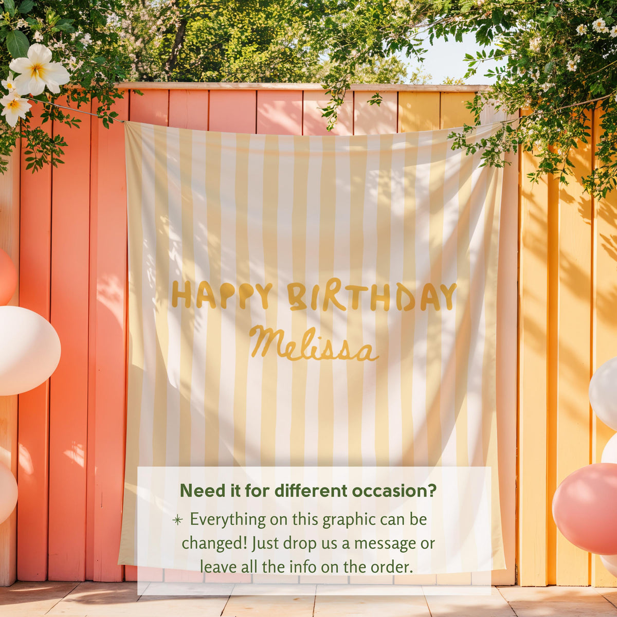 Happy Birthday Banner Personalized 1st Birthday Party Backdrop