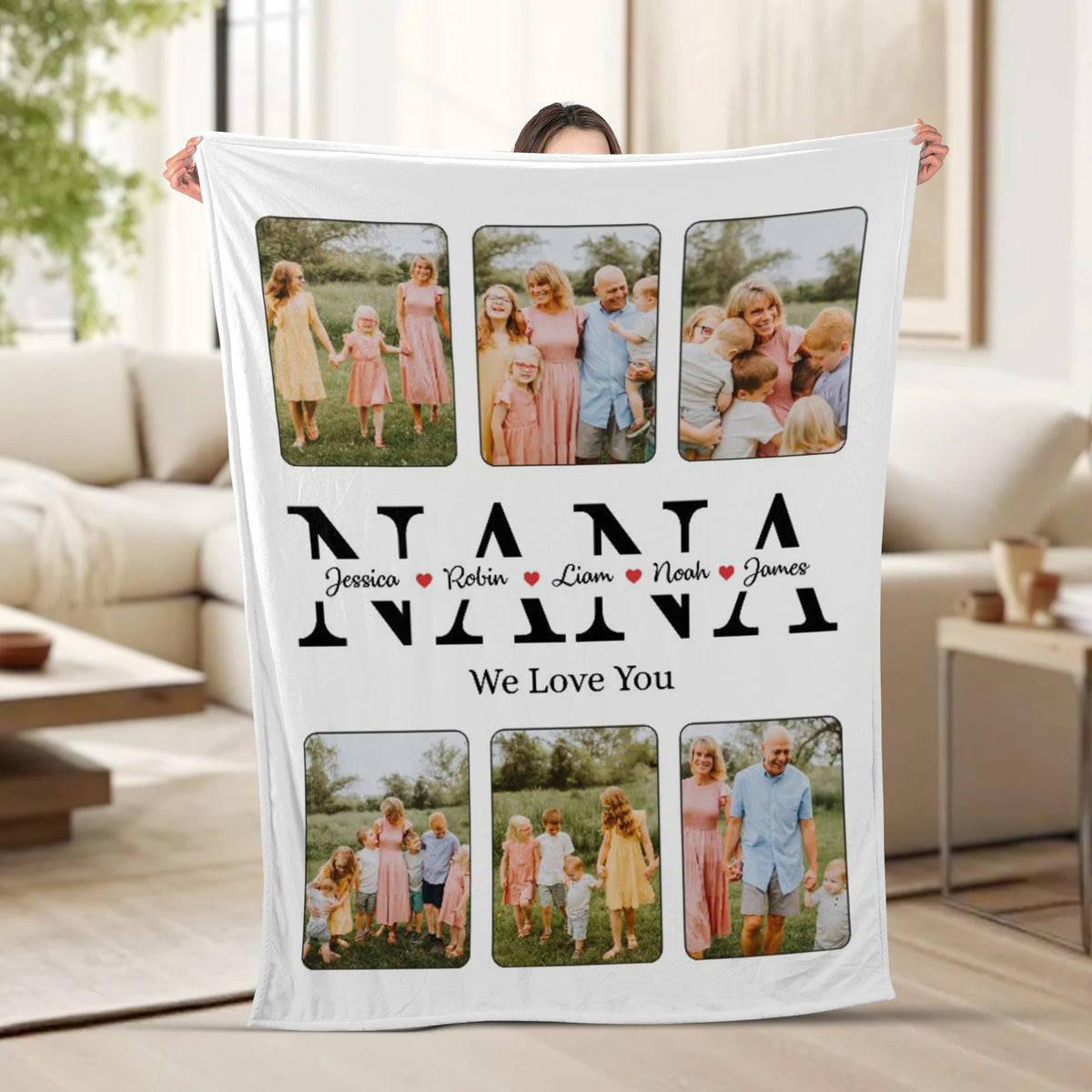 Personalized Grandma Photo Collage Blanket, Mother's Day Gifts, Grandma Photo Blanket, Gift for Grandma Chritsmas Gift Grandma Gifts