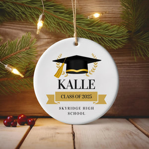Personalized Graduation Ornament, Class of 2026 College University High School Custom Graduation Gift, Graduation Keepsake, Senior Ornament