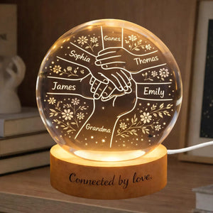 Personalized Crystal Ball Lamp, Custom Grandchildren Names, Grandmother Keepsake Light, Grandma Gift, The Day You Became My Mom Decor Home