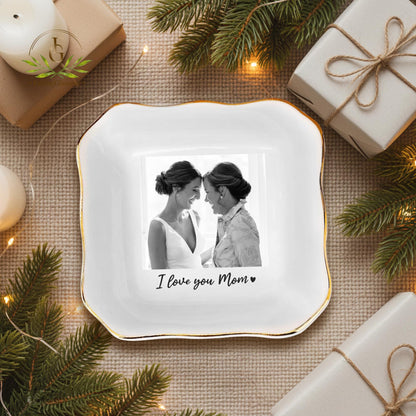 Personalized Grandma Photo Jewelry Dish: Ceramic Trinket Tray Gift for Grandma, Grandma Gifts, Nana Gift, Gift For Mom,Thank You Mom Grandma