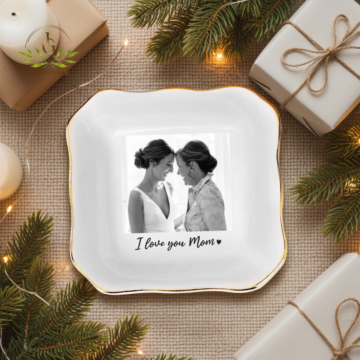 Personalized Grandma Photo Jewelry Dish: Ceramic Trinket Tray Gift for Grandma, Grandma Gifts, Nana Gift, Gift For Mom,Thank You Mom Grandma