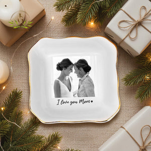 Personalized Grandma Photo Jewelry Dish: Ceramic Trinket Tray Gift for Grandma, Grandma Gifts, Nana Gift, Gift For Mom,Thank You Mom Grandma