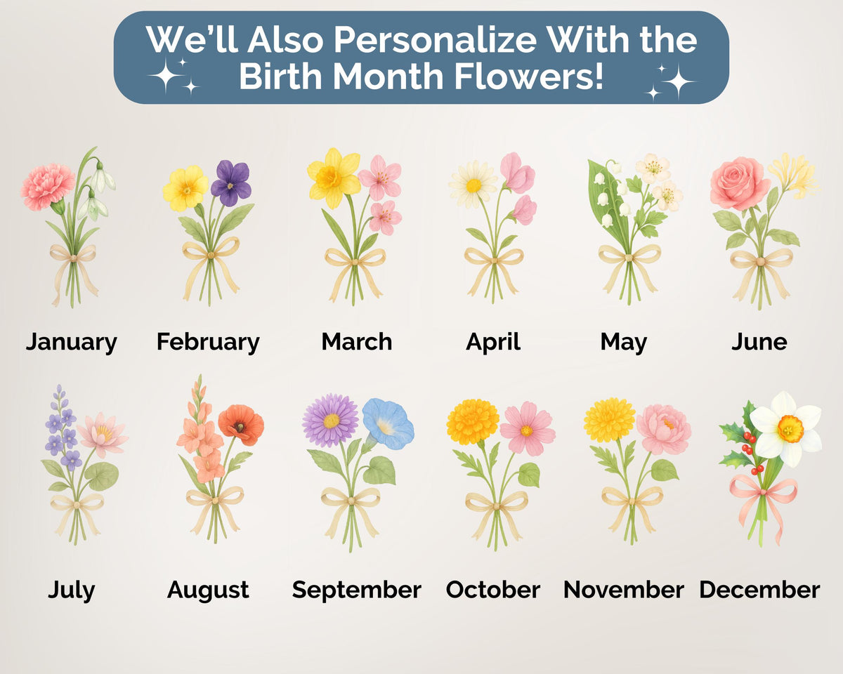 Personalized Birth Flower Mom Ornament, Christmas Gift for Mother, Mother's Day Gift, Birthday Present for Mom, Mom Keepsake Mother Ornament