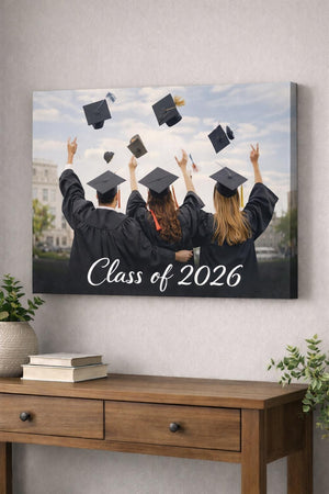 Personalized Graduation Photo Canvas Print, Custom Graduate Gift , Unique Keepsake Wall Art for High School or College Graduation Celebration