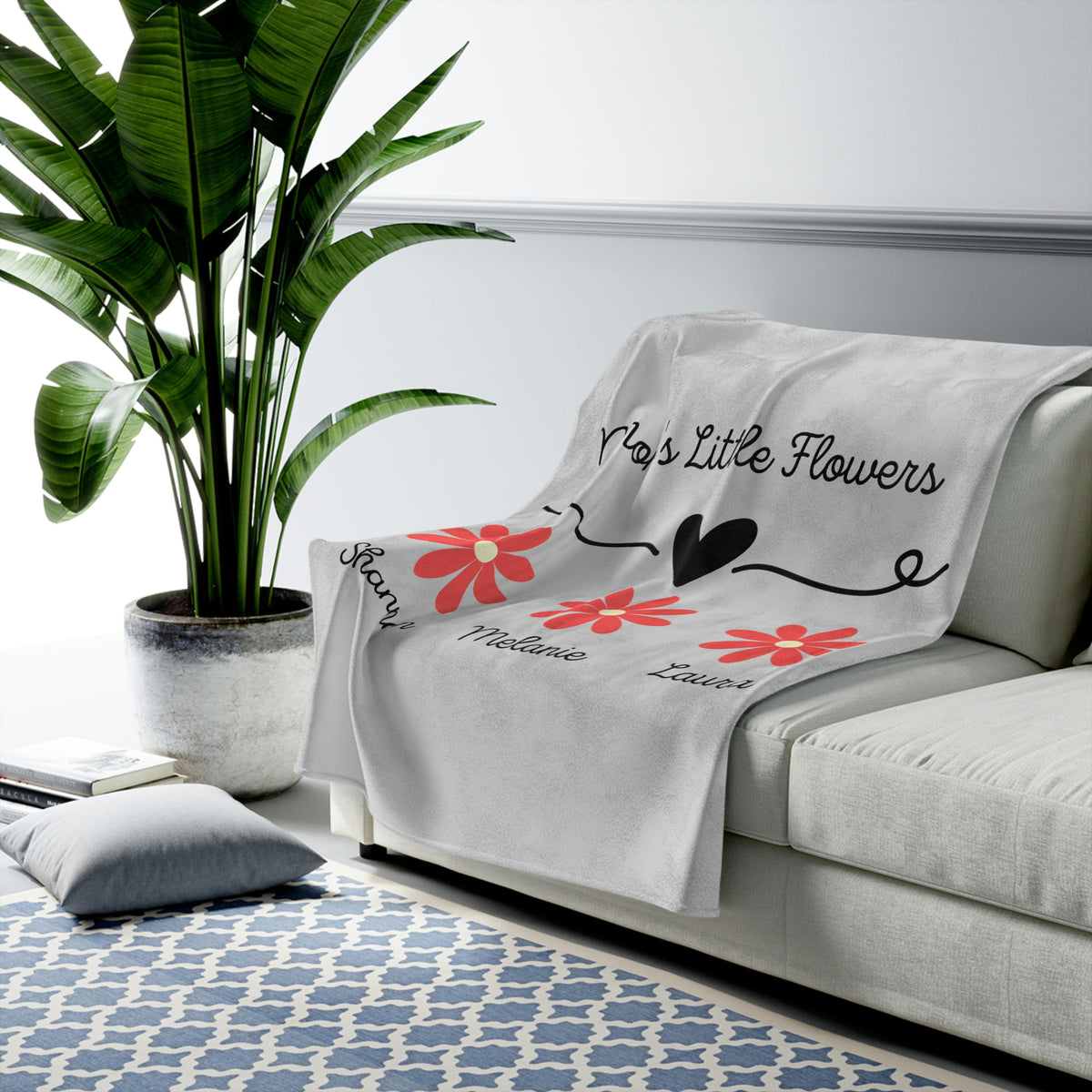 Personalized Mothers Day Gift, Gift for Mom, Blanket for Mom, Mom's Garden, Mom Flowers, Personalized Mom Blanket, Customized Throw Blanket