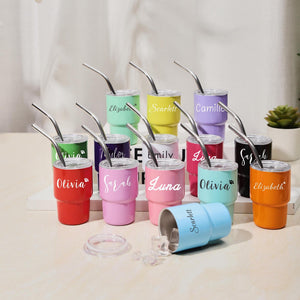 Personalized Mini Tumbler, Mini Shot Cup, Bridesmaid Gift, Custom 3oz Party Tumbler, Wedding Gifts, Bachelorette Party Girls Trip Group Gift