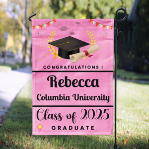 Congratulations Class of 2026 Graduate - Personalized Garden Flag, College Grad Flag, Class of 2026 Grad Flag, Custom College Flag