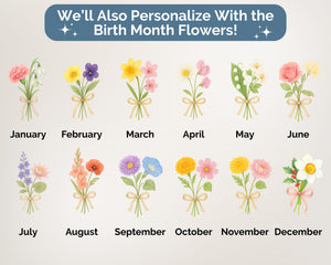 Personalized Birth Flower Mom Ornament, Christmas Gift for Mother, Mother's Day Gift, Birthday Present for Mom, Mom Keepsake Mother Ornament