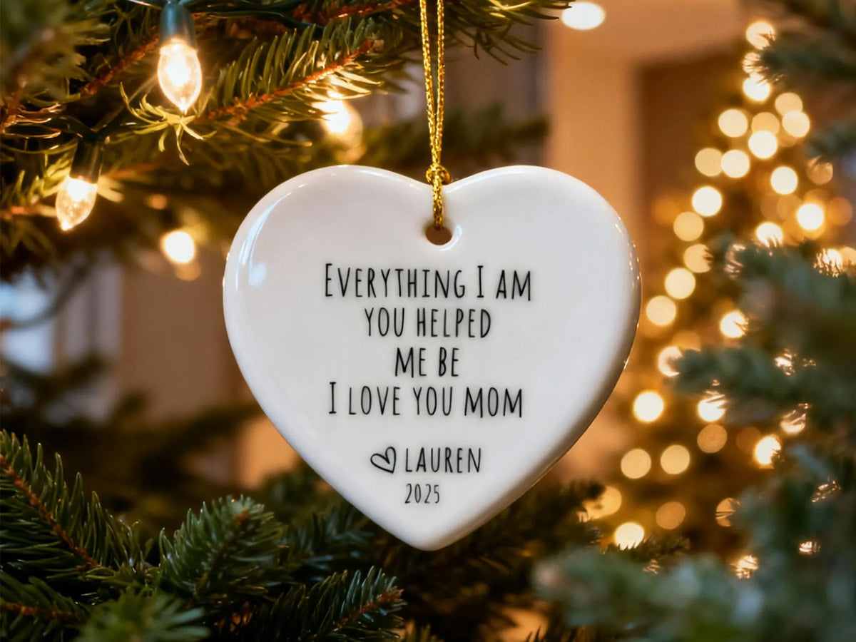 Mothers Day Gift, Mom Ornament,Personalized Gift For Mom,Personalized Mothers Day Ornament,Mom Birthday,I Love You Mom Gift,Ceramic Ornament