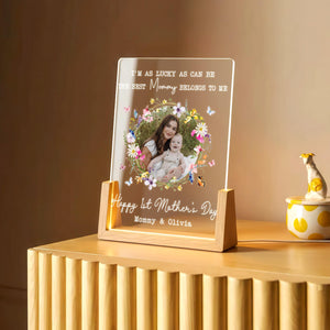 First Mother s Day Photo Lamp Personalized Mom & Baby LED Night Light, Custom Mother s Day Gift from New Daughter