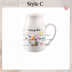 Personalized Mom With Kids Names Flower Vase, Custom Vase Gifts for Mom, Grandma Gifts, Custom Mom Birthday Jug Vase