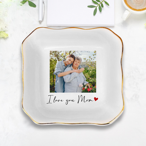 Personalized Mom Photo Jewelry Dish: Ceramic Trinket Tray Gift for Mom, Mom Gift from Daughter, Thank You Mom,Mom Jewelry Dish,Birthday Gift