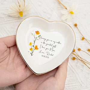 Personalized Flower Ring Dish For Mommy Custom Jewelry Holder Birthday Trinket Tray Mothers Day Gift For Mom For Grandma For Nana