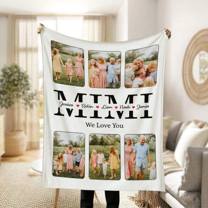 Personalized Grandma Photo Collage Blanket, Mother's Day Gifts, Grandma Photo Blanket, Gift for Grandma Chritsmas Gift Grandma Gifts