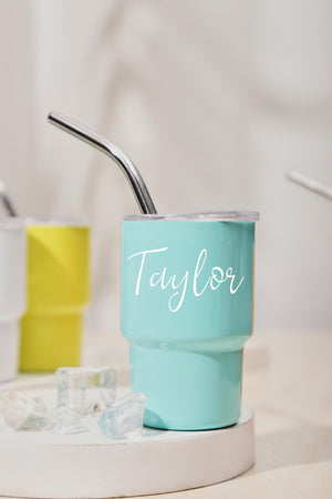 Personalized Mini Tumbler, Mini Shot Cup, Bridesmaid Gift, Custom 3oz Party Tumbler, Wedding Gifts, Bachelorette Party Girls Trip Group Gift