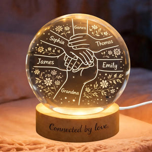 Personalized Crystal Ball Lamp, Custom Grandchildren Names, Grandmother Keepsake Light, Grandma Gift, The Day You Became My Mom Decor Home