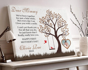 First Mother's Day Gift, New Mom Gift, Dear Mommy 1st Mother's Day Gift from Baby, First Time Mom Wall Art Canvas Ready to Hang