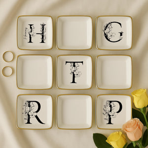 Personalized Ring Dish Wedding Gift for Couple Custom Jewelry Tray Engagement Ring Holder Bride Gift Anniversary Keepsake