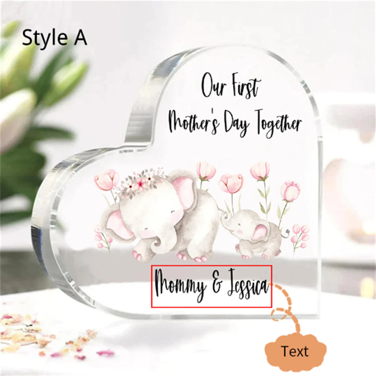 Our First Mother's Day Together Acrylic Keepsake Block Gift for New Mum, 1st Mothers Day Gift, Mother's Day, New Born Gift
