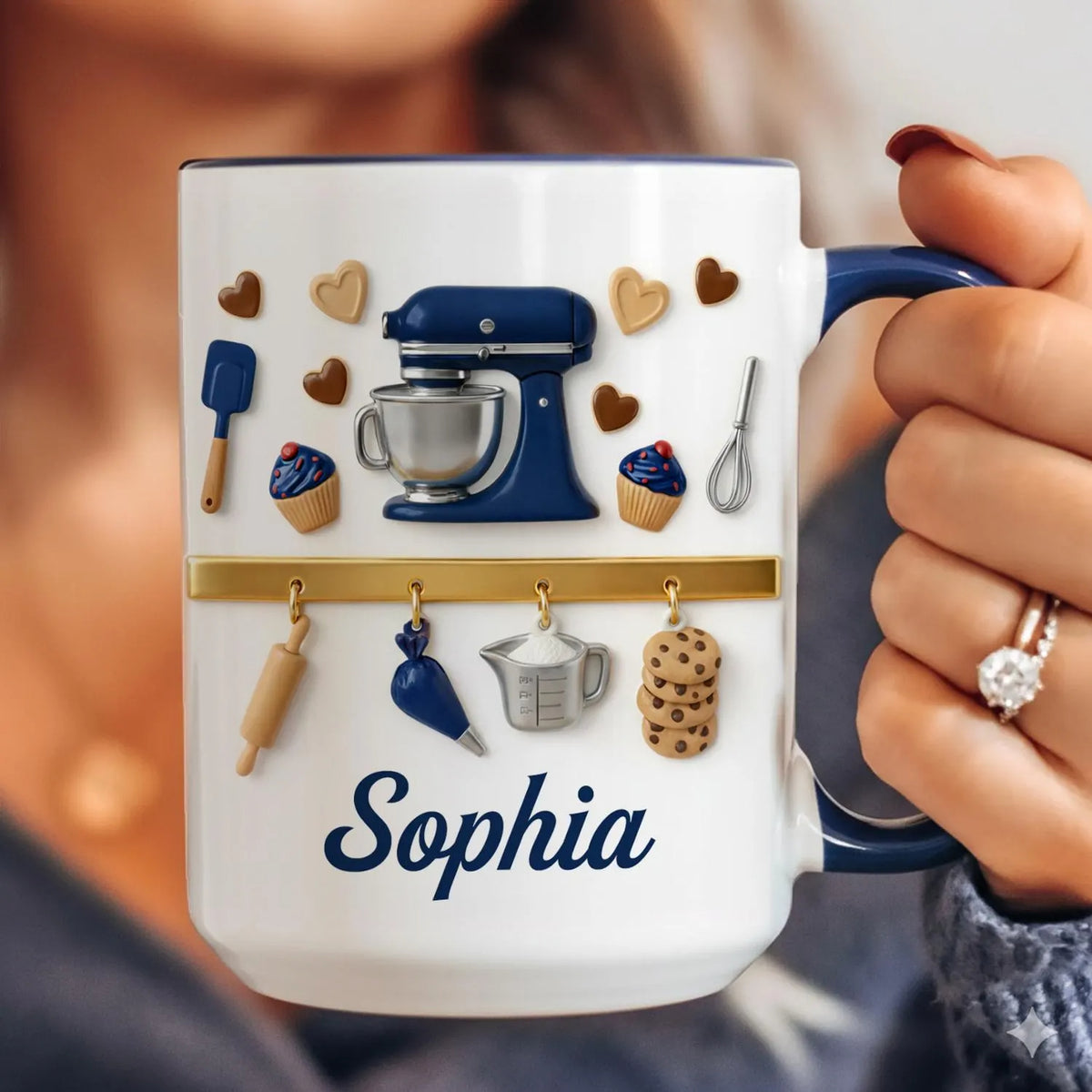 Every Recipe Made With Love - Personalized Baking Mug, Baking Tools Design, Kitchen Lover Gift, Mother's Day Gift, Custom Name Coffee Mug