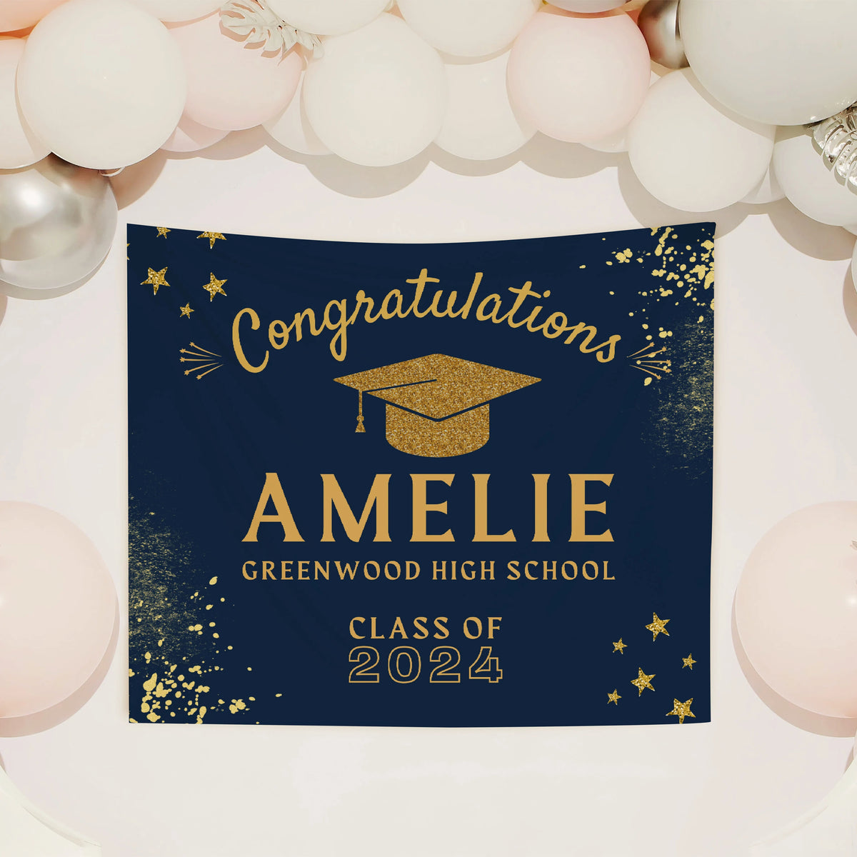 Custom Graduation Backdrop 2026, Personalized Grad Party Banner