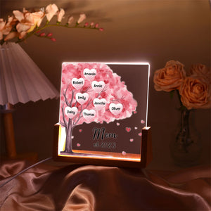 Family Names Night Light Mother's Day Gift, Family Tree Night Light, Custom Night Light With Kids Names, Grandma Mamam Mom Mother Gifts