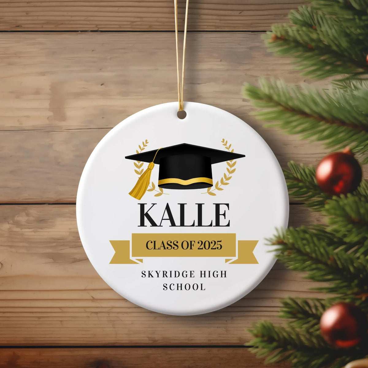 Personalized Graduation Ornament, Class of 2026 College University High School Custom Graduation Gift, Graduation Keepsake, Senior Ornament