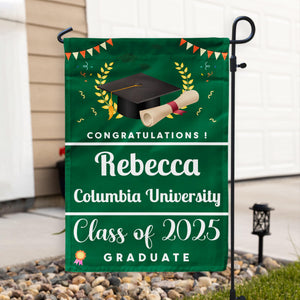 Congratulations Class of 2026 Graduate - Personalized Garden Flag, College Grad Flag, Class of 2026 Grad Flag, Custom College Flag
