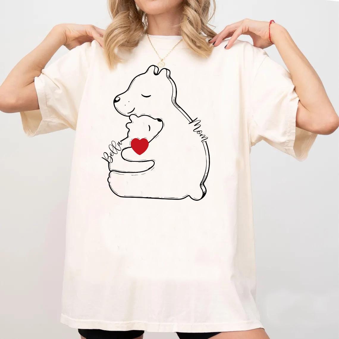 Personalized Mom and Baby Bear Shirt, Bear Mom Shirt First Mothers Day Gifts, New Mom Gifts, Daughters First Mothers Day, Cute Mom Shirt