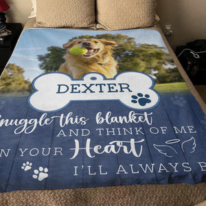 Personalized Dog Photo Memorial Blanket, Pet Loss Remembrance Gift For Dog Mom Dad