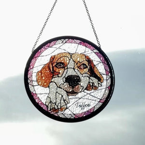 Custom Cat Portrait from Photo Suncatcher, Pet Sun Catcher Memorial, Glass Pet Memorial, Personalized Pet Portrait Housewarming Gift