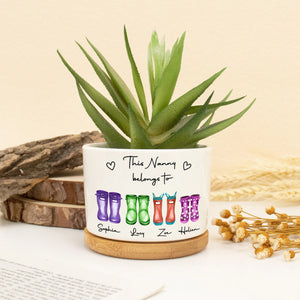 This Mum Belongs To Mini Plant Pot, Gift for Mom, Home Decor Nanny Gifts, Outdoor Planter,Birthday Gift,Family Gift, Gift from Grandkids