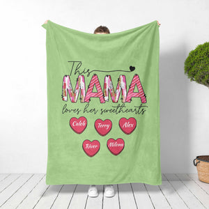 Personalized Mama Blanket With Kids Names: Sentimental Mom Gift For Mother's Day, Best Gift For Mother