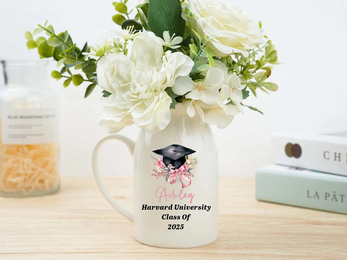 Personalized Graduation Flower Vase,College University High School Graduation Gift,Keepsake For Graduating,Masters Degree Gift,Class Of 2026