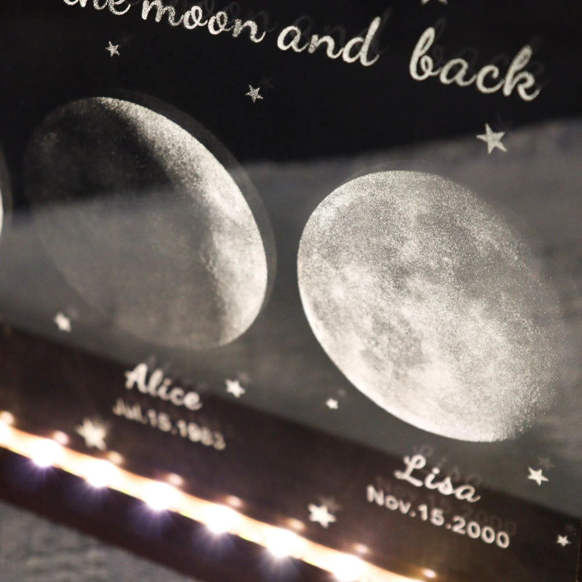 Custom Moon Phase Crystal Night Light,Moon Phase by Date,Gift for Mom from Daughter,Mother's Day Keepsake,The Day You Became My Mom