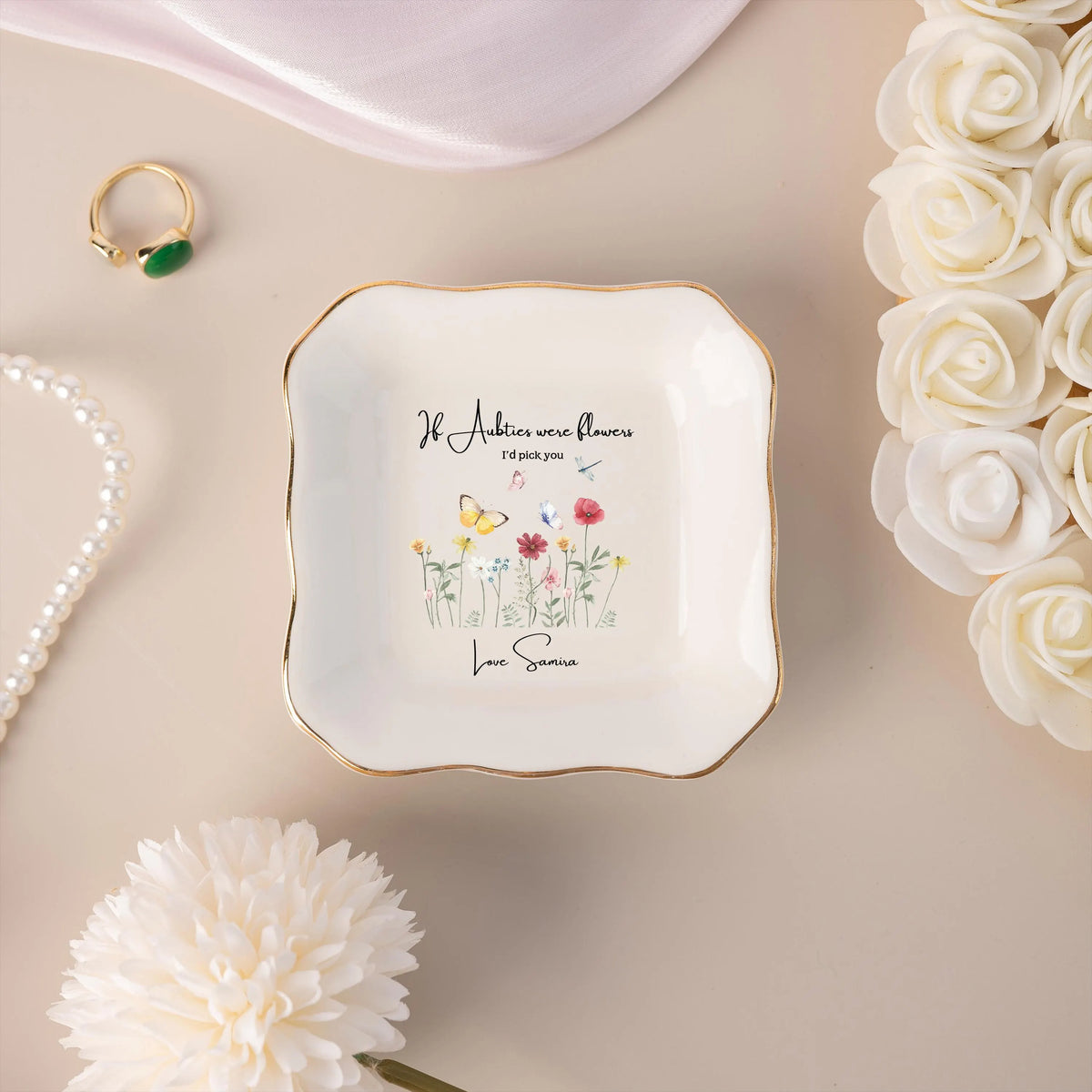 Personalized Grandma Ring Dish,If Nana's Were Flowers Jewelry Dish,Mothers Day Gift,Gift for Grandma from Grandkids,Birthday Ring Dish Gift