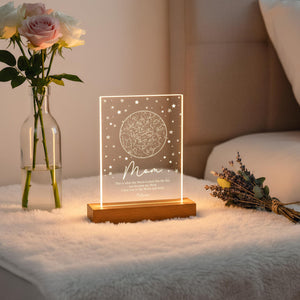 Custom Star Map Night Light For Mom,Star Map By Date,Personalized Mother's Day Gift From Daughter,Mom Birthday,The Day You Became My Mom