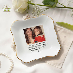 Custom Photo Mother of The Bride Jewelry Dish, Mother of The Bride Jewelry Plate, Custom Jewelry Tray for Mom, Wedding Favor Gift For Mom