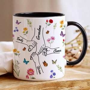 Personalized Holding Grandma's Hand Mug, Mothers Day Gift for Grandma, Grandma Gifts