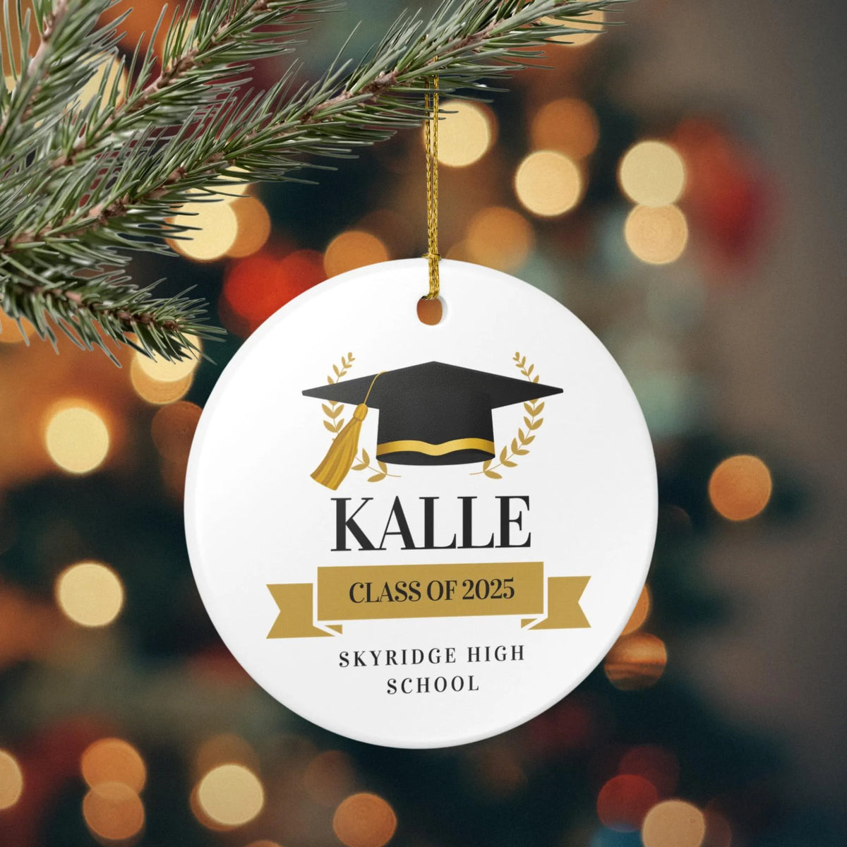 Personalized Graduation Ornament, Class of 2026 College University High School Custom Graduation Gift, Graduation Keepsake, Senior Ornament