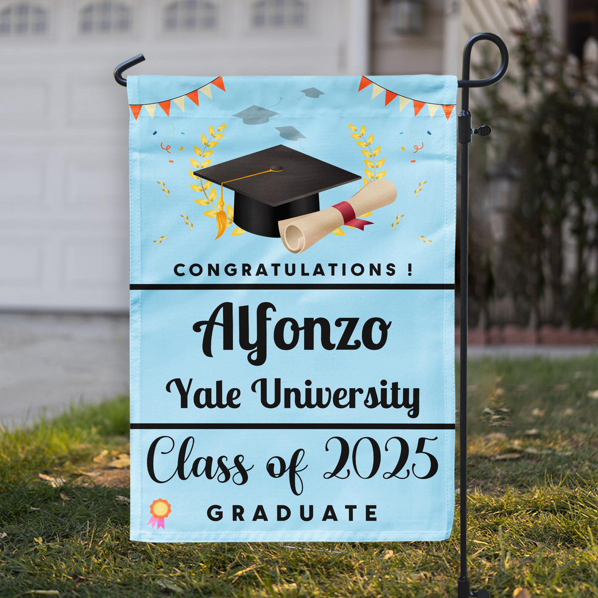 Congratulations Class of 2026 Graduate - Personalized Garden Flag, College Grad Flag, Class of 2026 Grad Flag, Custom College Flag